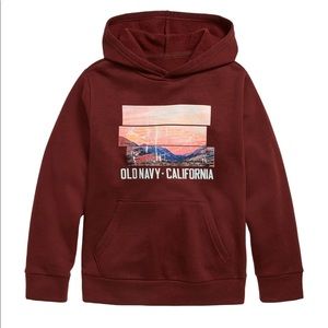 OLD NAVY KIDS Logo-Print Hooded Pullover Sz M